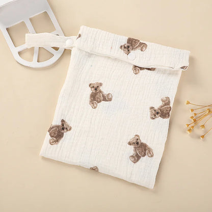 Organic Cotton Diaper Pouch – Double Layer Muslin Wet Bag