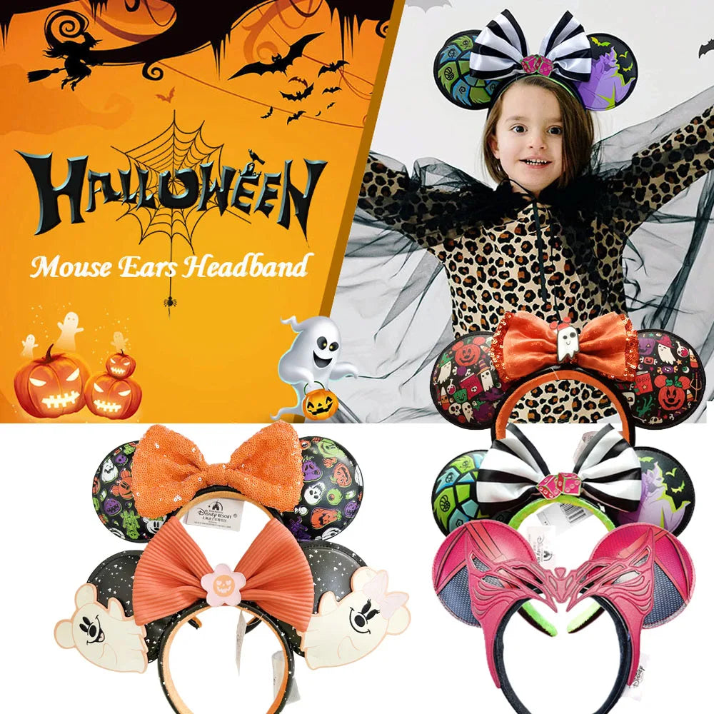 Disney Mickey Minnie Ears Headband – Sequin Bow Costume Cosplay