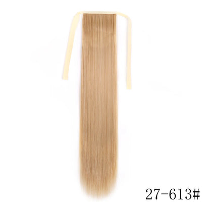 Wrap Around Ponytail Extension Synthetic Straight Hair 22-34 Inch