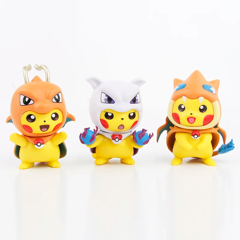 6 Piece Pokémon Pikachu Charizard and Mew Figure Set