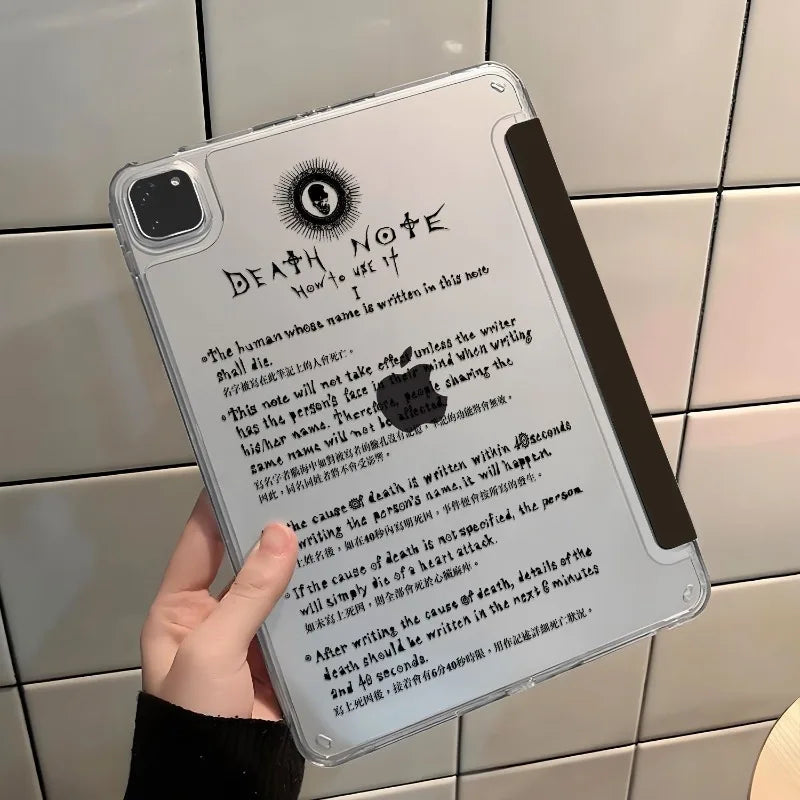 Death Note iPad Case – Anime Folio Cover with Clear Back