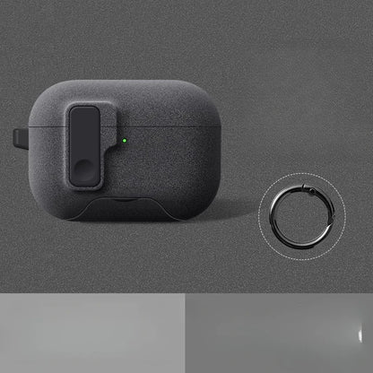 Magnetic Lock AirPods Case – Frosted Matte Cover with Carabiner & Strap