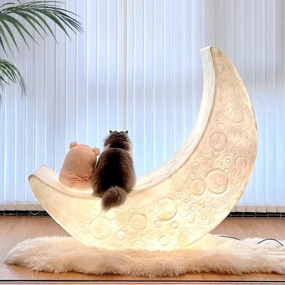 Nordic Crescent Moon Floor Lamp with Lounge Chair