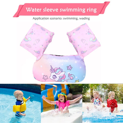 Kids Swim Float Vest with Arm Bands – Cartoon Pool Safety Jacket