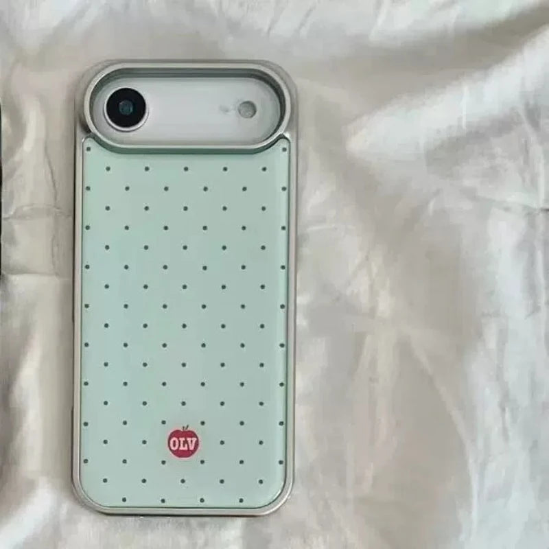 Grid Pattern Silver Edge Epoxy Anti Drop iPhone Case