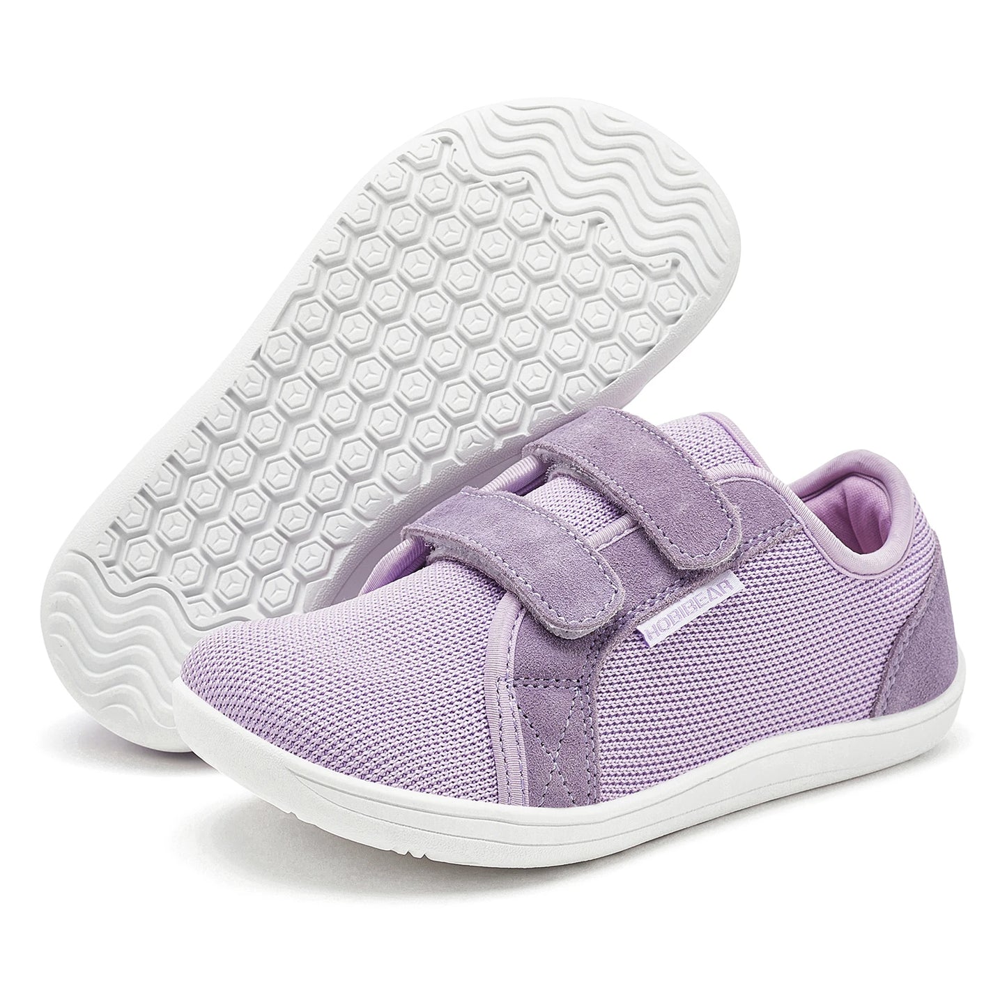 Kids Barefoot Sneakers Wide Toe Mesh Shoes with Hook & Loop Strap