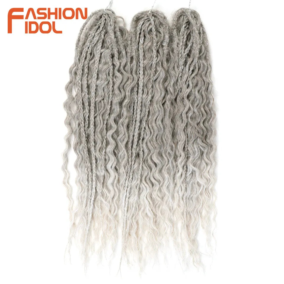 24 Inch Water Wave Crochet Braiding Hair – Synthetic Twist Curly Ombre Extensions