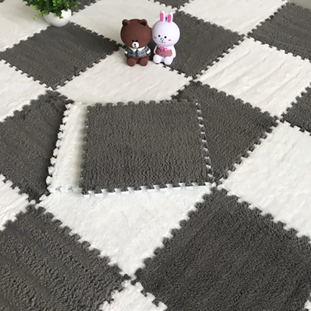 Interlocking Foam Puzzle Play Mat Tiles – Soft Plush Carpet for Kids & Baby