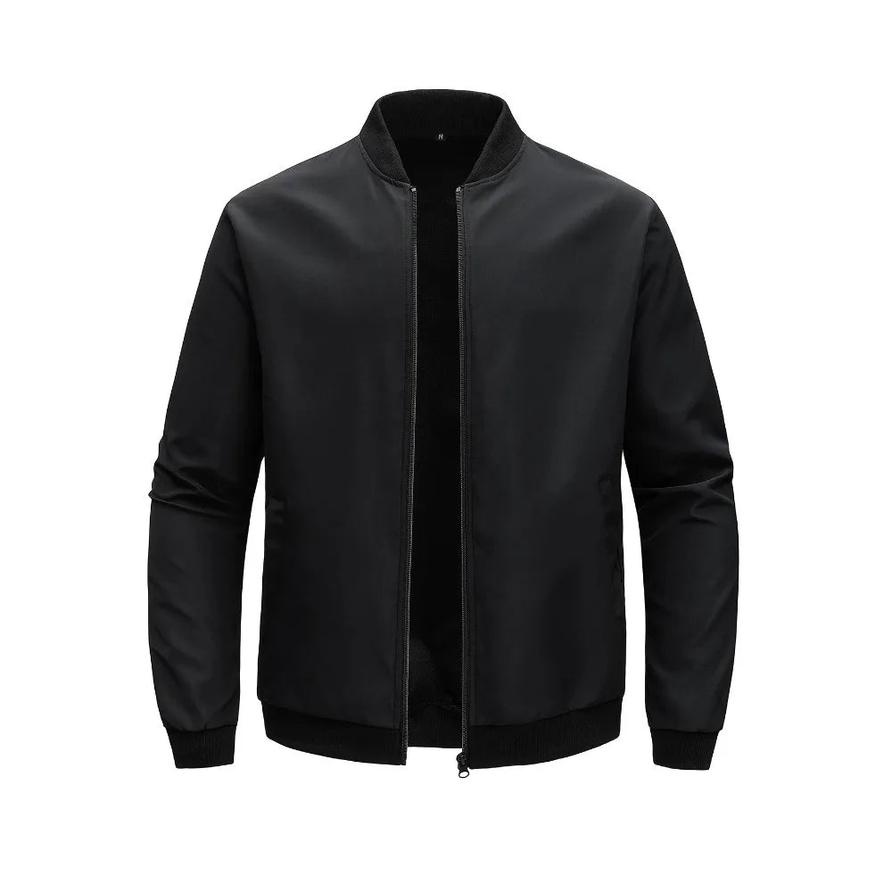 Men's Bomber Jacket – Casual Baseball Collar Lightweight Zip-Up Coat