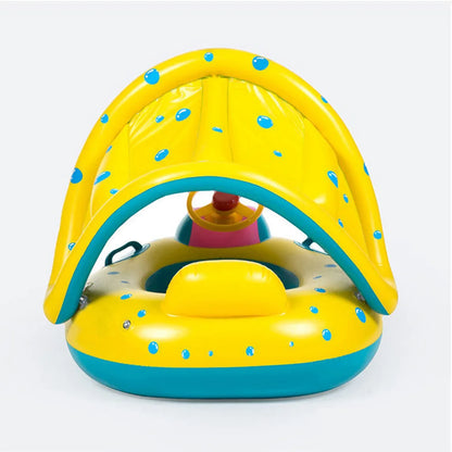 Baby Pool Float with Sunshade & Steering Wheel