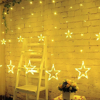 Star Curtain LED String Fairy Lights – 138 LEDs, 3.5M