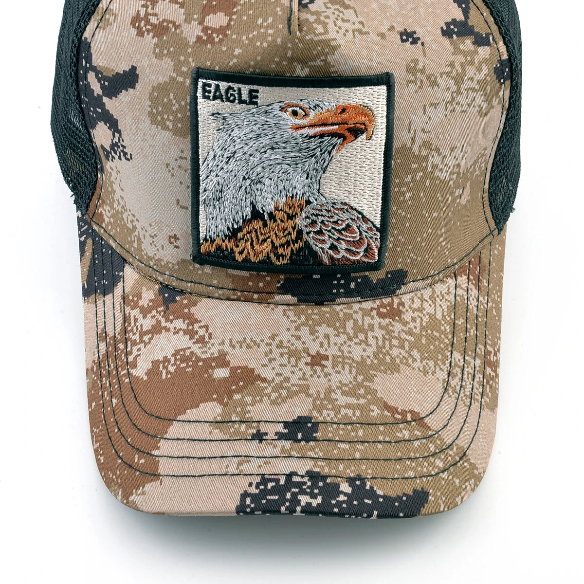 Camouflage Trucker Cap with Eagle Patch – Unisex Snapback