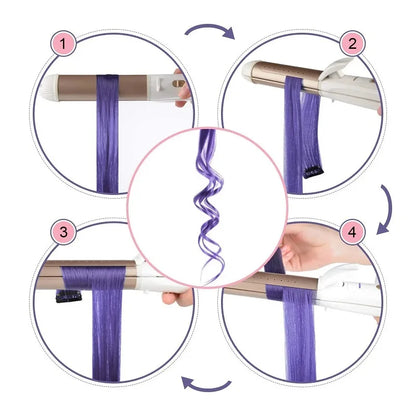 22-Inch Clip-In Synthetic Hair Extensions – Rainbow Colors