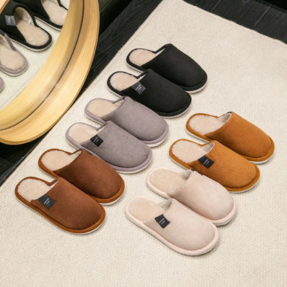 Men's Warm Plush Indoor Slippers – Non-Slip House Shoes