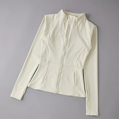 Women's Zip-Up Athletic Jacket – Slim Fit Running Sports Coat