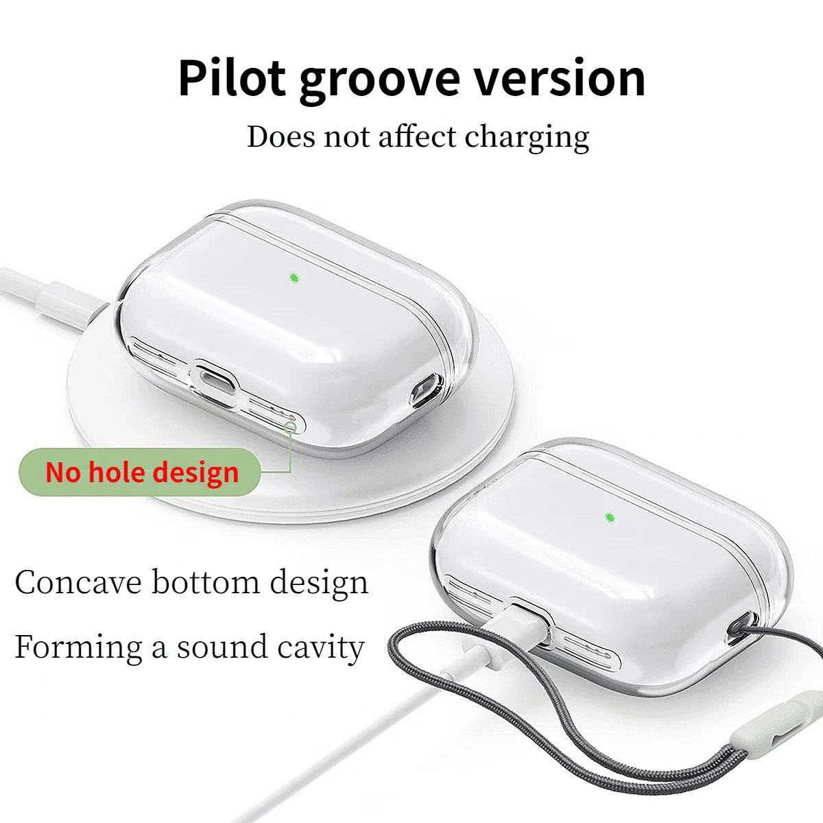 Clear AirPods Pro 2 Case with Wrist Strap – Soft TPU Cover