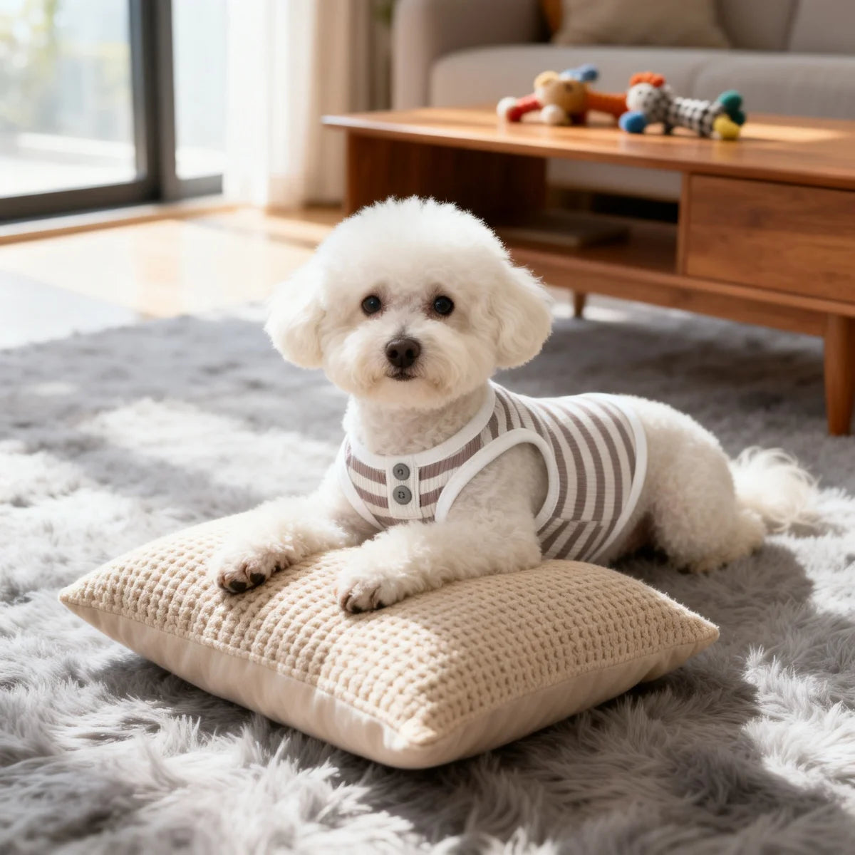 Striped Dog Vest – Breathable Summer Tank Top for Small Dogs