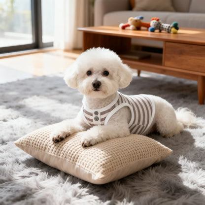 Striped Dog Vest – Breathable Summer Tank Top for Small Dogs