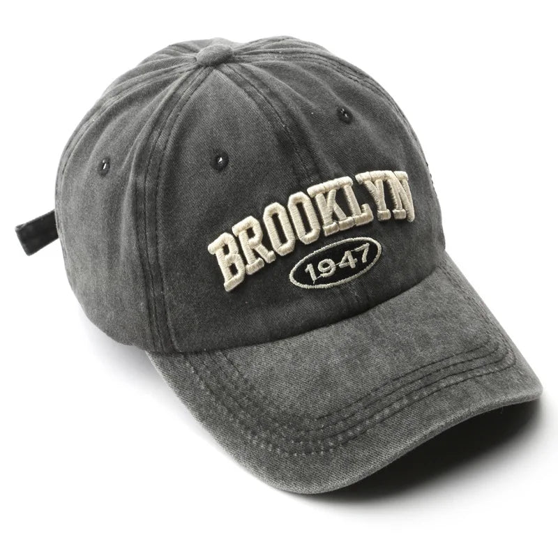 Brooklyn 1947 Embroidered Baseball Cap – Unisex Washed Cotton