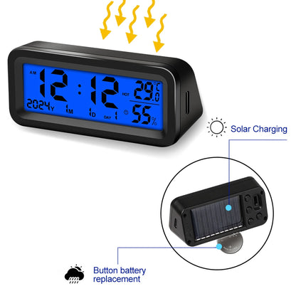 Car Dashboard Clock – LED Digital Display with Thermometer & Hygrometer