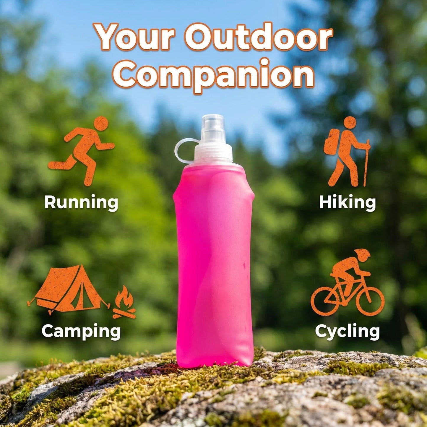 Collapsible Silicone Water Bottle with Bite Valve 150ML 250ML 500ML