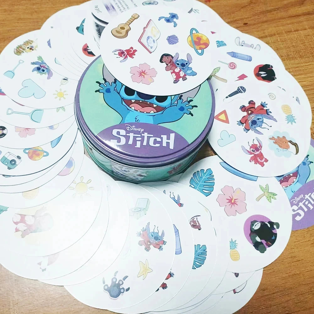Disney Stitch Card Game in Tin Box Family Board Game