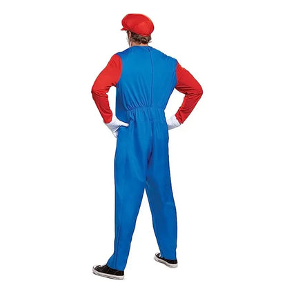 Super Mario Bros Plumber Halloween Costume Set with Hat & Gloves
