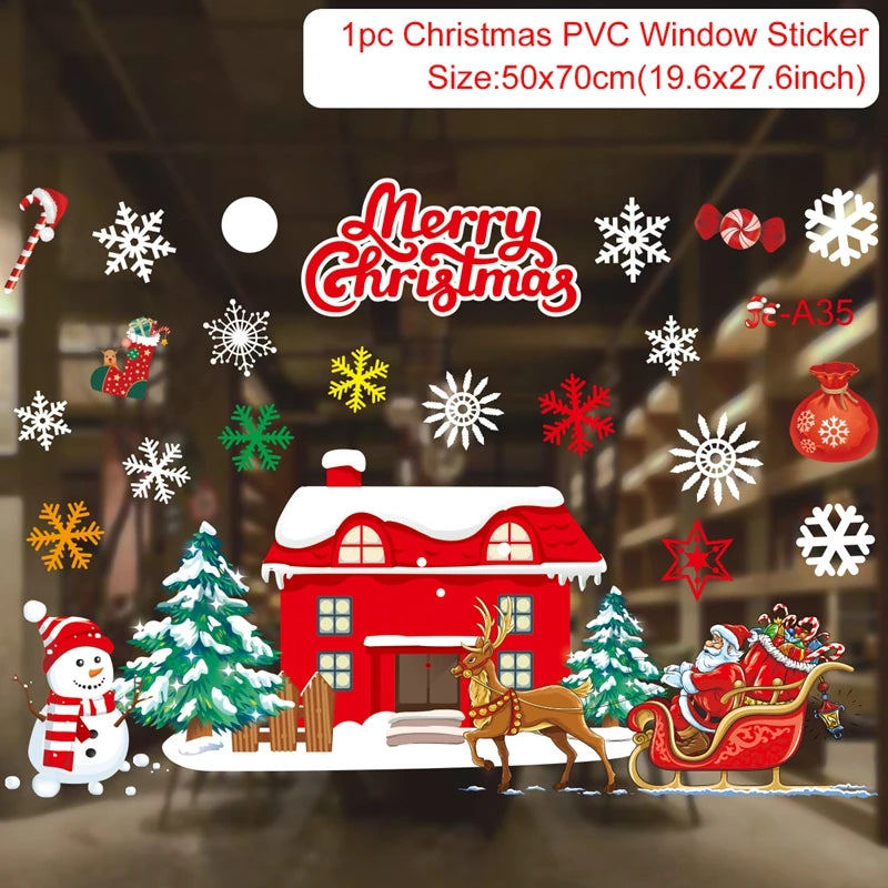 Christmas Wall & Window Sticker – PVC Holiday Decal for Home & Kids Room