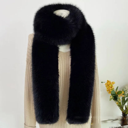 Faux Fur Long Scarf – Soft Plush Wrap Shawl for Women