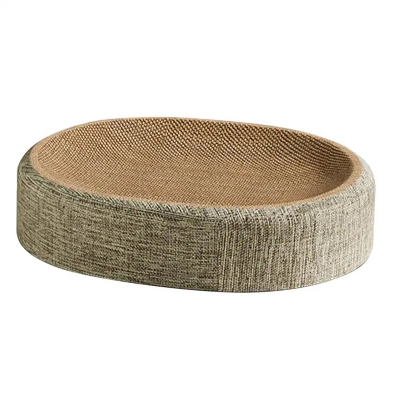 Oval Sisal Cat Scratcher Bed – 2-in-1 Scratching Pad & Sleeping Mat