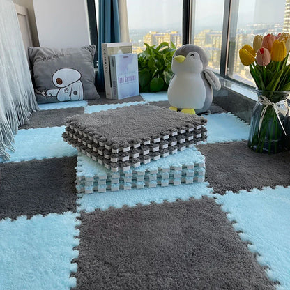 Interlocking Foam Puzzle Play Mat Tiles – Soft Plush Carpet for Kids & Baby