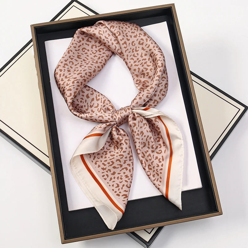 Silk Feel Square Scarf for Women – Satin Hair Wrap & Foulard Shawl
