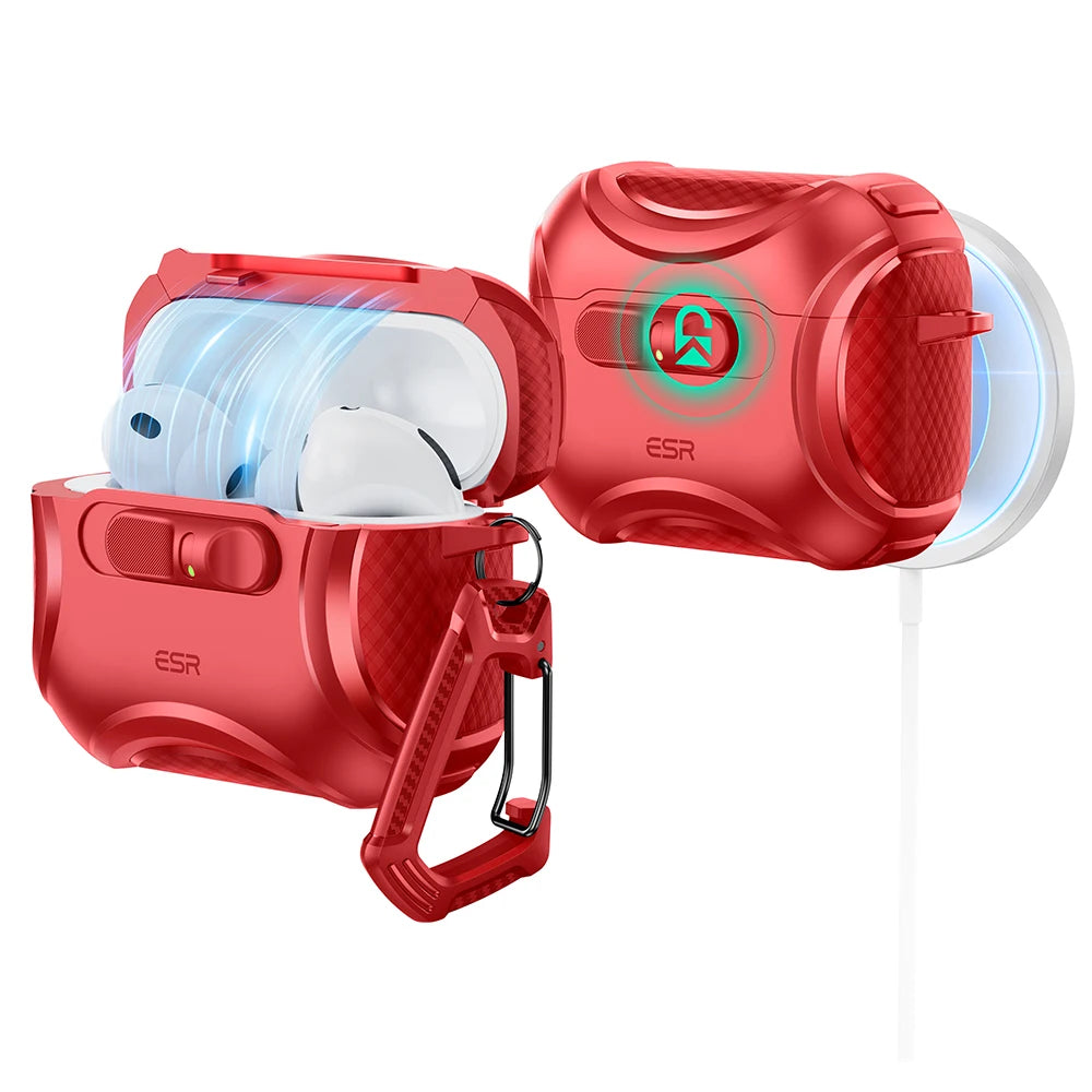 ESR AirPods Pro Case – Heavy-Duty Drop Protection with Carabiner Clip