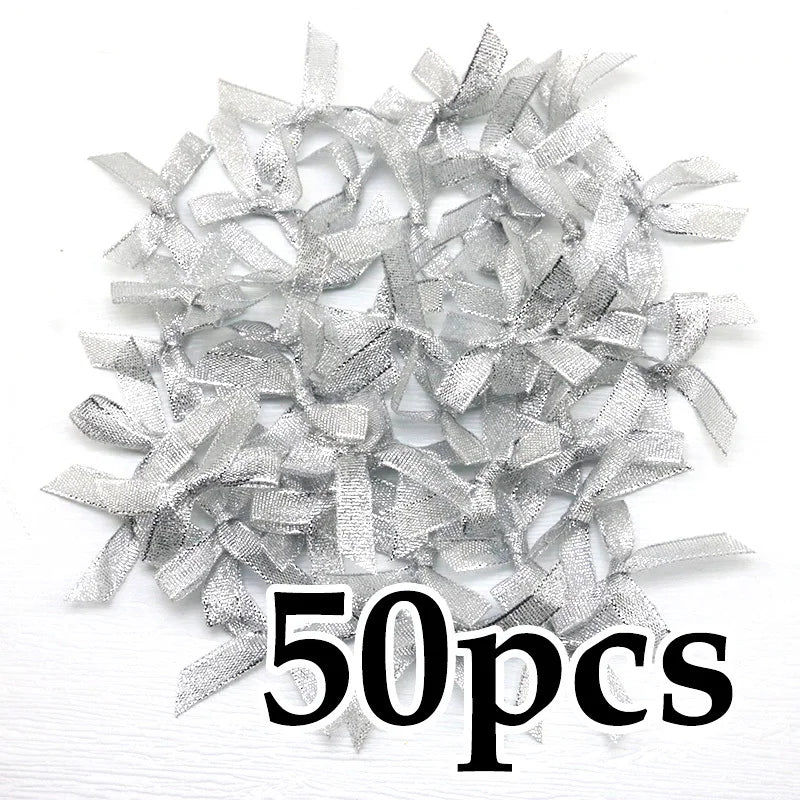 Satin Ribbon Bows 50pcs for DIY Crafts & Gift Wrapping
