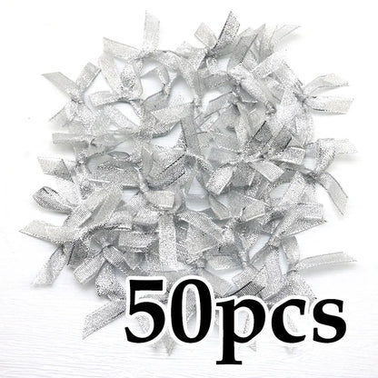 Satin Ribbon Bows 50pcs for DIY Crafts & Gift Wrapping