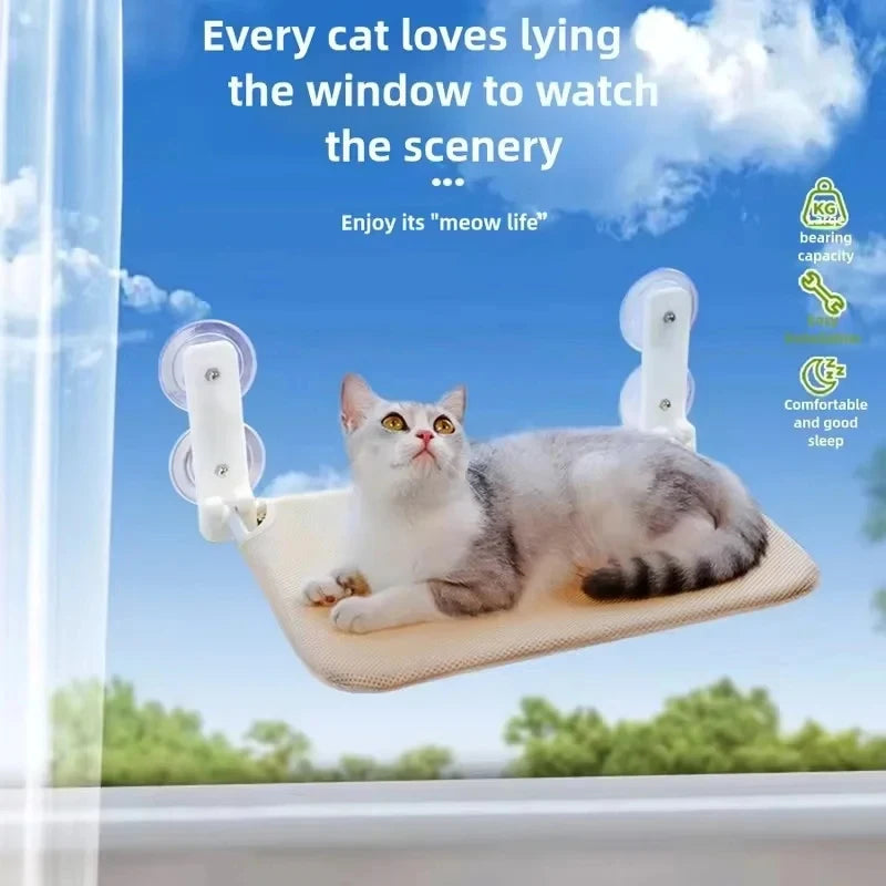 Cat Window Hammock – Suction Cup Hanging Bed, Removable & Washable