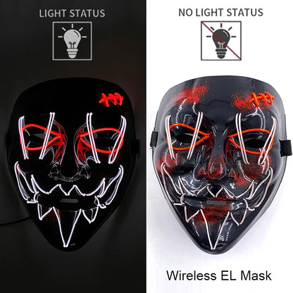 LED Purge Mask – Neon Glow Halloween Cosplay Mask