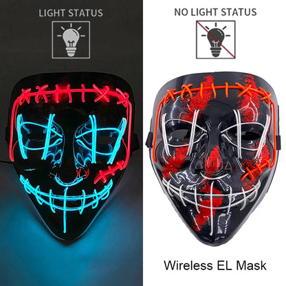 LED Purge Mask – Neon Glow Halloween Cosplay Mask