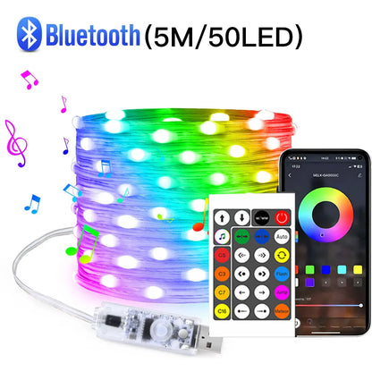 RGBIC Addressable Fairy Lights – Bluetooth App & Music Sync, 5M–20M