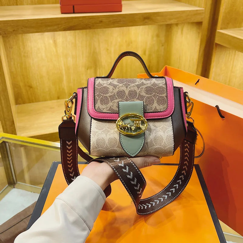Women's Retro Printed Small Square Crossbody Bag