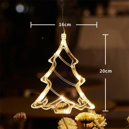 Christmas LED Window Hanging Light Ornaments Battery Operated