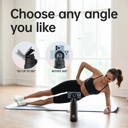 Insulated Water Bottle with Magnetic Phone Holder & Bounce Lid