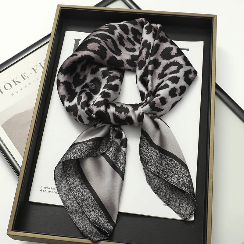 Silk Feel Square Scarf for Women – Satin Hair Wrap & Foulard Shawl