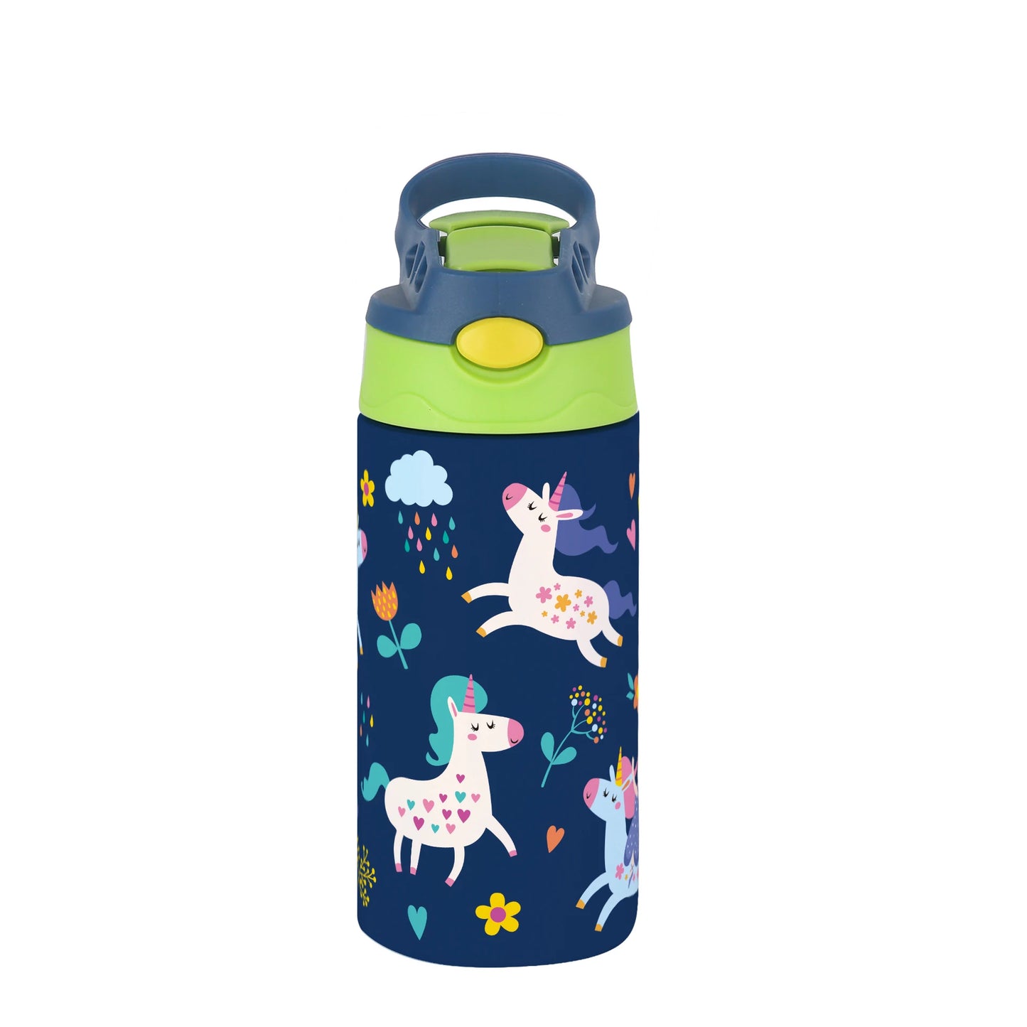 Kids Cartoon Insulated Water Bottle with Straw – 12oz Stainless Steel