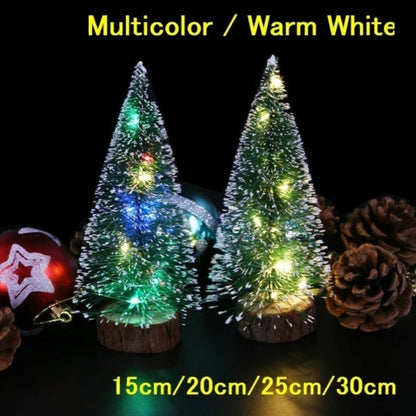 Mini LED Christmas Tree – Tabletop Artificial Snow Frost Decoration