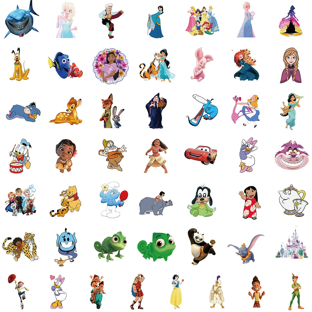 Disney Mix Cartoon Character Stickers (10/30/50/100 PCS)