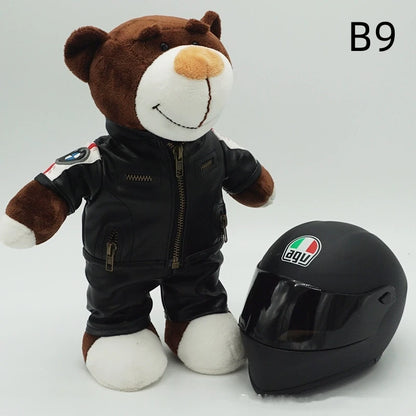 Motorcycle Helmet Teddy Bear Plush Toy – Kawaii Biker Bear Stuffed Animal Gift