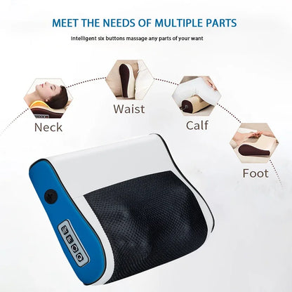 Shiatsu Neck & Shoulder Massager – Kneading Back Pain Relief Pillow