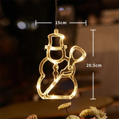 Christmas LED Window Hanging Light Ornaments Battery Operated