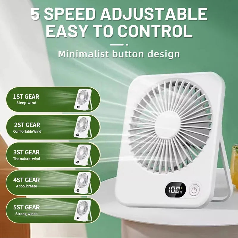 Mini Portable Folding USB Rechargeable Desk Fan